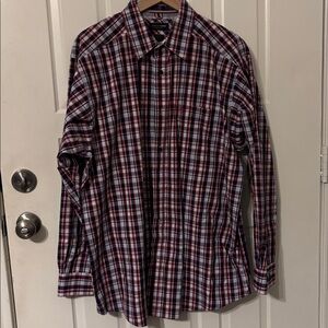 Ariat Pro series dark Blue red plaid Button Down Shirt xl